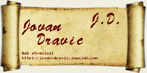 Jovan Dravić vizit kartica